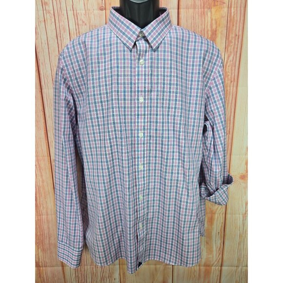 Untuckit Mens Wrinkle-Free Checkered Button-Down Shirt XL - Picture 1 of 8